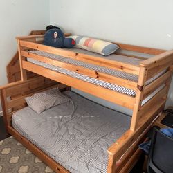 Solid Wood Bunk Bend And Chest