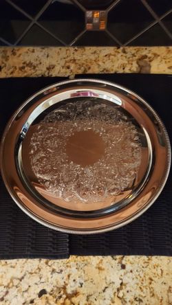 Silver-Plated Round 15" Serving Tray