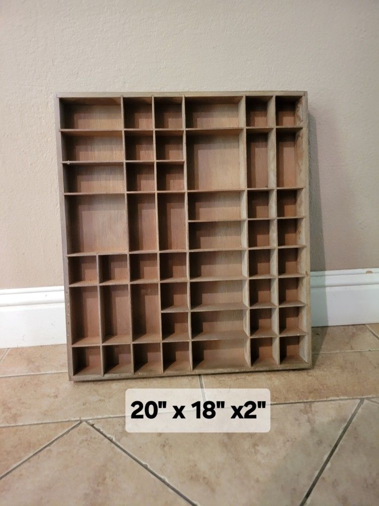 Wood Shelf. Hold All Your Little Collectables. Hardware On Back For Hanging.