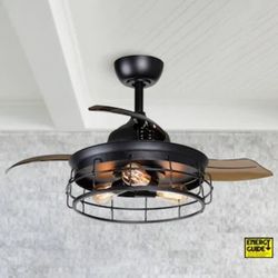 Parrot Uncle  36-in Black LED Indoor Cage Ceiling Fan (3-Blade  With Remote Control $95