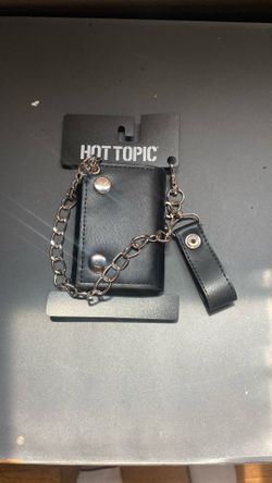 Black Tri-Fold Chain Wallet