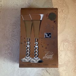 To crystal champagne glasses France millennium year