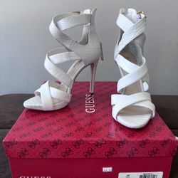 Guess Abby White High Heels Size 6.5