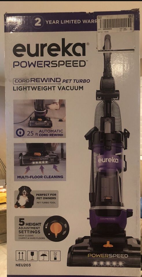 Eureka Power Speed Multi-Surface Upright Vacuum Cleaner with Cord Rewind, NEU203