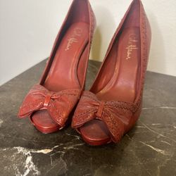 Cole Haan Nike air Red Leather Heels 6B