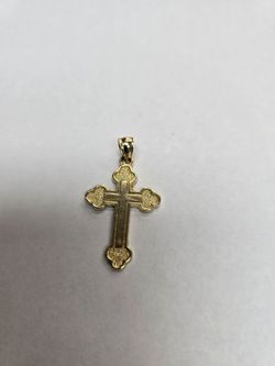 14k gold cross pendant.
