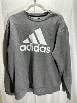 adidas Golf Cvc Fleece Crew Neck Men Pullover Sweatshirt, Gray/White, Sz L