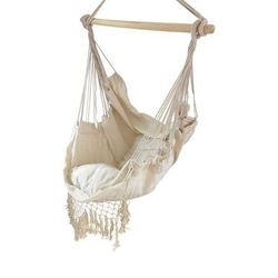 Hanging Rope Swing Hammock Chair with Side Pocket