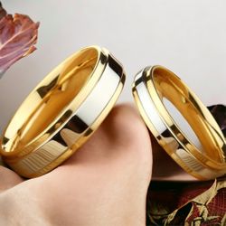 Couple Ring Set Wedding New Gold 