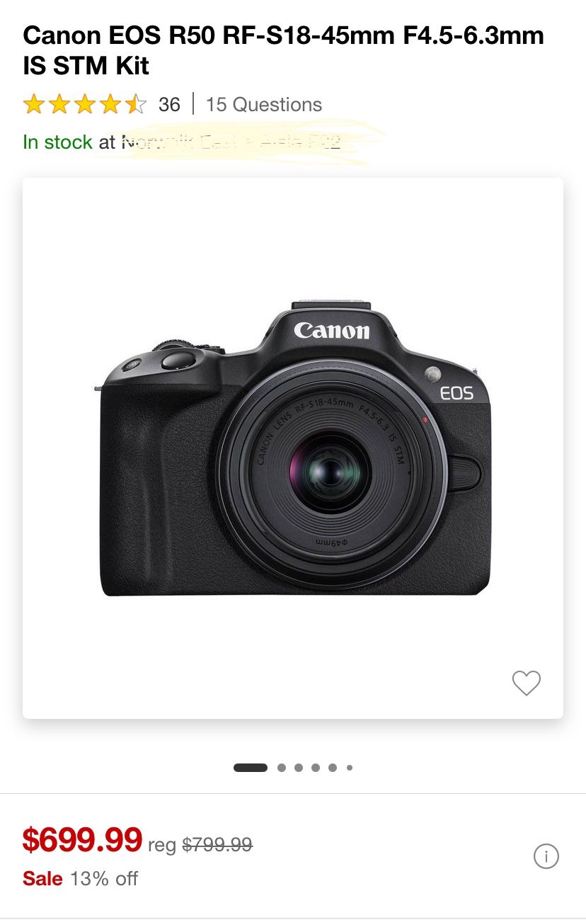 New Canon R50 Camera