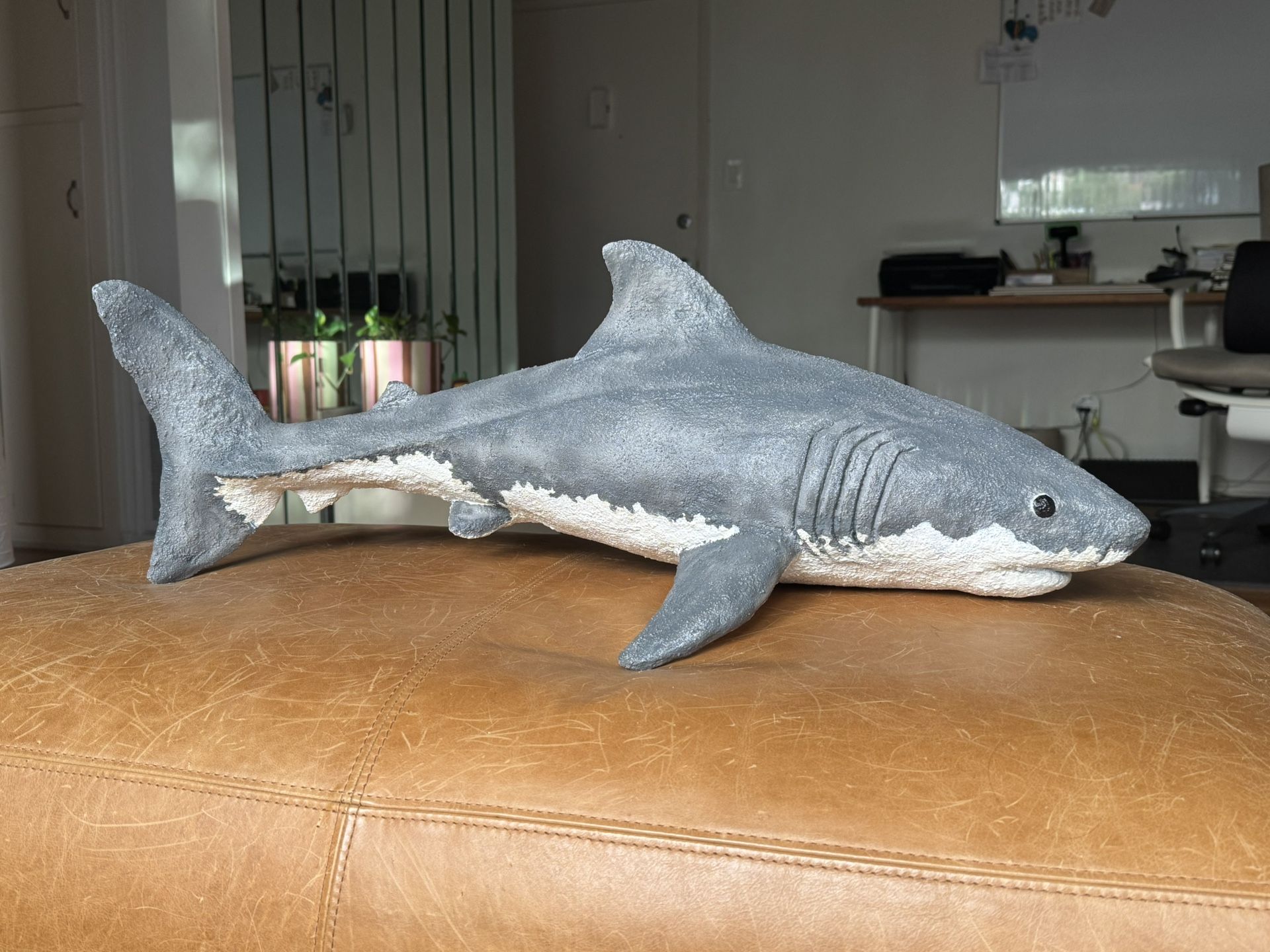 Handmade White Shark Sculpture