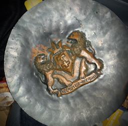 vintage Cepelia hammered copper plaque