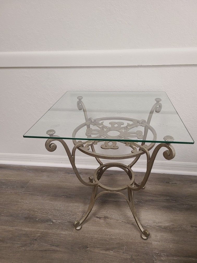 24x24 Glass End Table