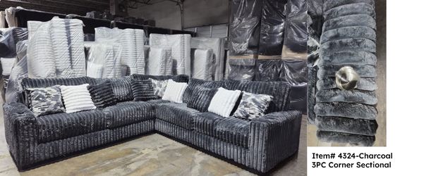 Charcoal Grey Viral Sectional NEW