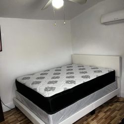 Bed Frame White Full Size And Full Mattress 