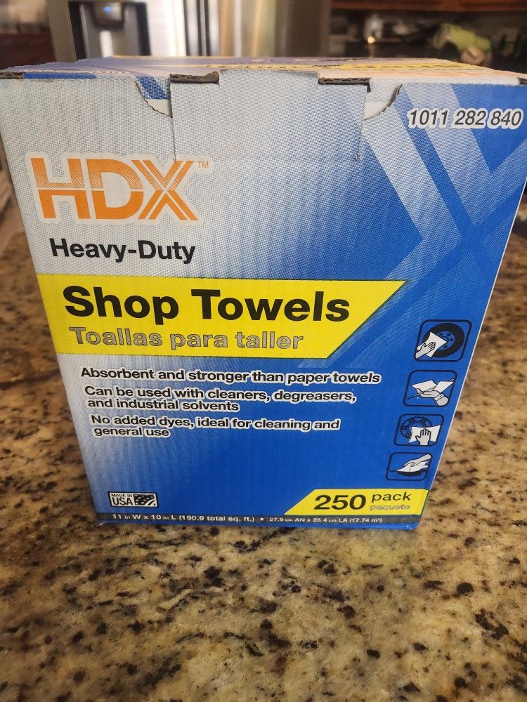 HDX Heavy-Duty Shop Towels 250-Count