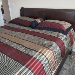 Sleighs Bed Queen+ Newer Mattress and Box Spring 