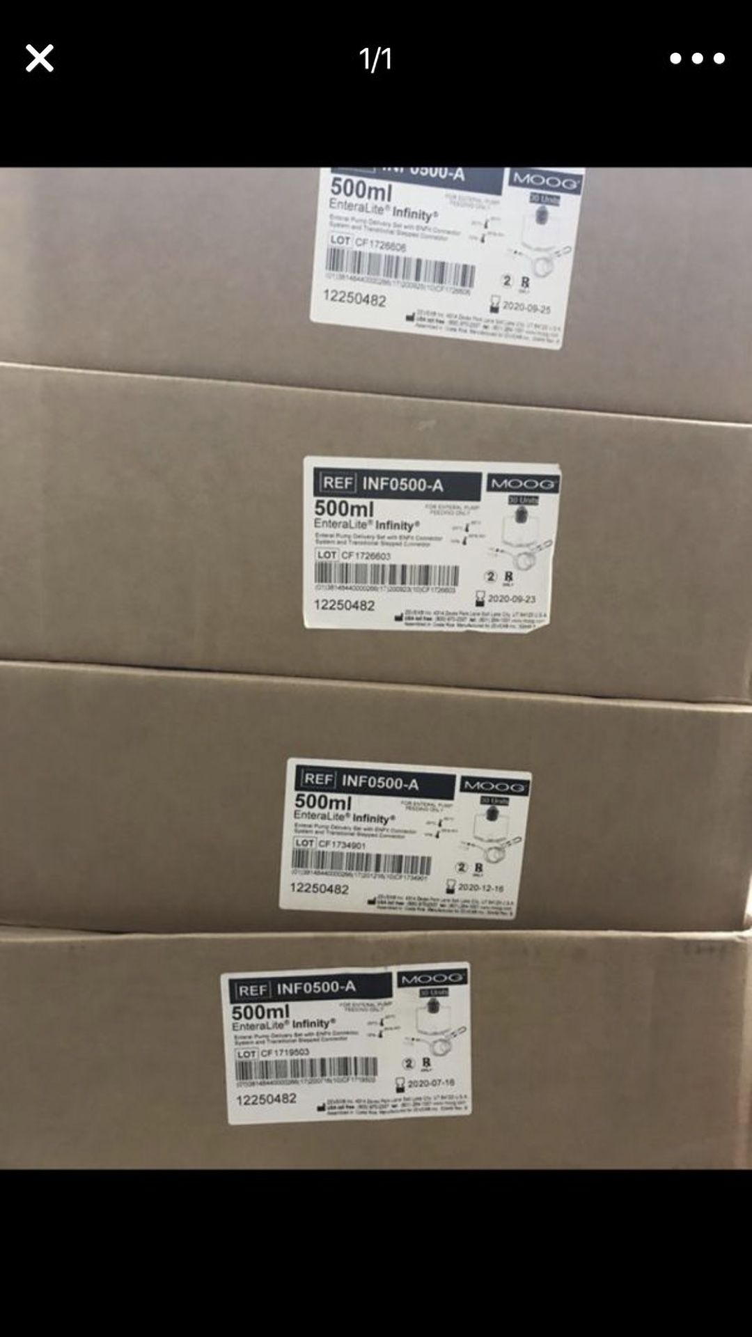Lot of 30 EnteraLite Infinity feeding pump bags 500ml INFO500-A New MOOG