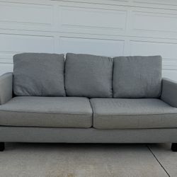 Living Spaces Grace Contemporary 3-Seat Sofa - Gray - Good Condition