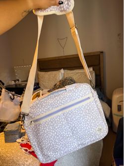 Typo lavender flower computer tote bag