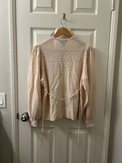 Express Tie Sweater With Puff Sleeve “ New” $10