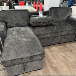 Huge Sale On Sleeper Sofa Only $599 Has Drop Down Console And Storage Chaise 