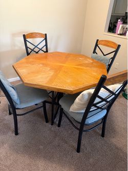 Dining table and four chairs