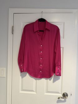 Zara Fuschia Pink Satin Top Size Small Like New Without tags