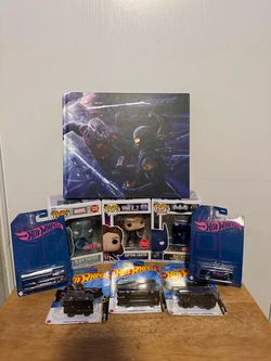 Bundle comes with 3 Funko pops 5 hot wheels and Ant-man book