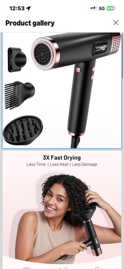 MESCOMB Hair Dryer with Diffuser, Dual Voltage Travel Blow Dryer,0.77 lb 1875W Portable Hair Dryers for Women 100-240V for Europe & International Trav