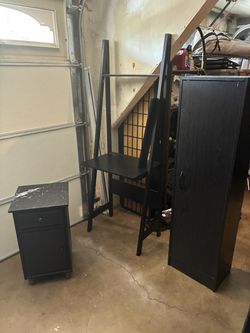 Black Furniture – Desk, Cabinet & FREE Nightstand – OBO