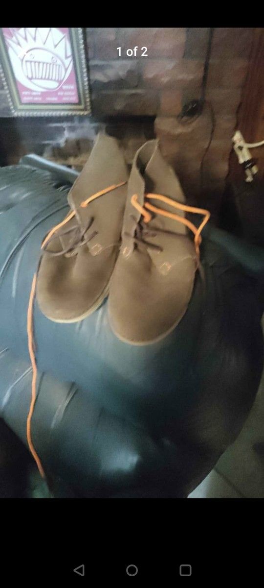 Brown Leather Crocs With Lightwear