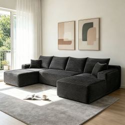 134” U-Shaped Cloud Sectional Sofa Brand New