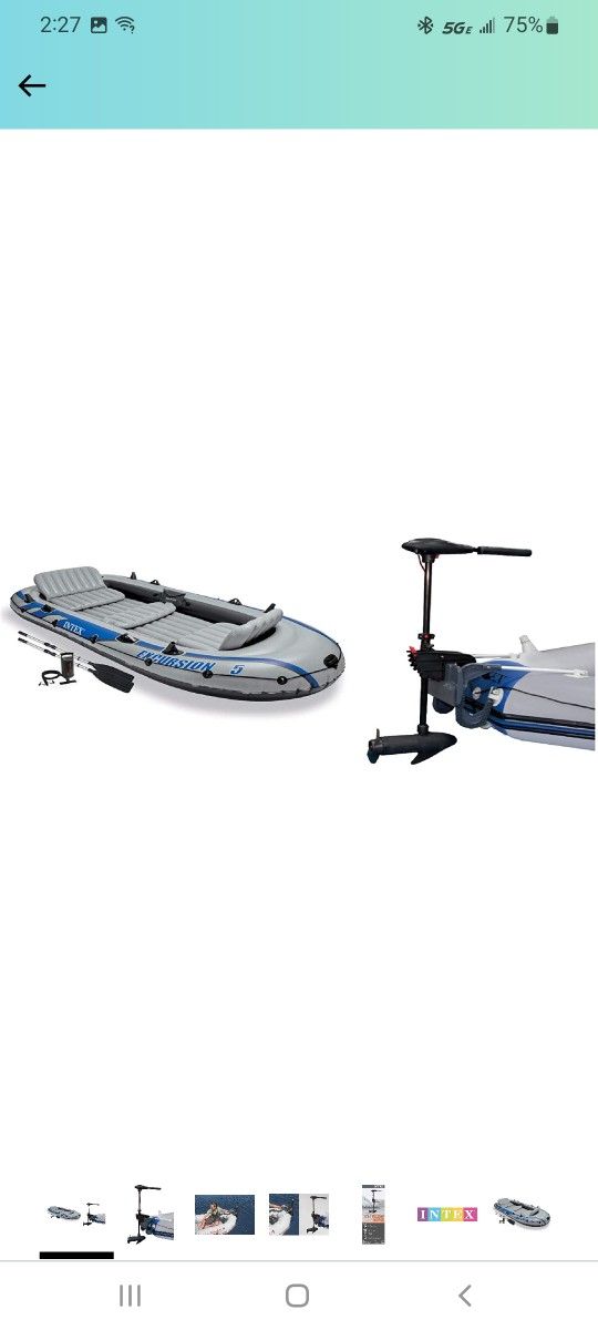 Intex Excursion 5 - Inflatable boat + motor $500