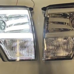 2009 - 2014 Ford F-150 3D Projector LED headlights All Chrome Clear Farros Luces Micas Claras  