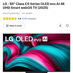 65in LG C5 Series OLED Evo Ai Thinq Tv