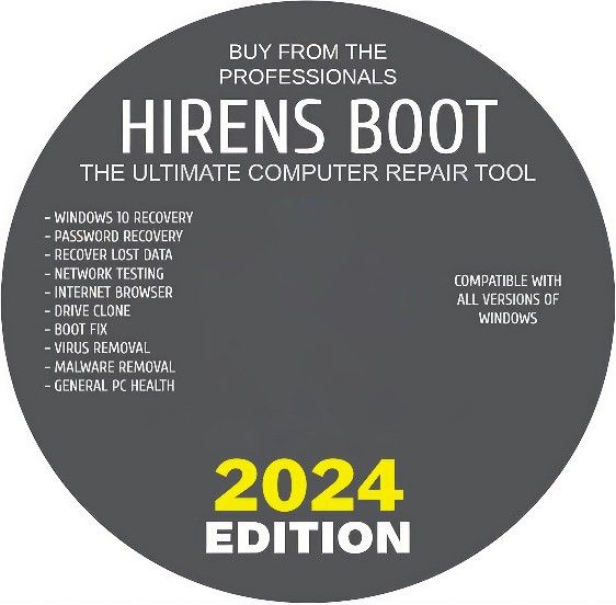 Hiren's Boot DVD  2024 Edition PE x64 bit Software Repair Tools Suite