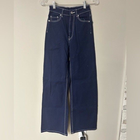 H&M Blue Straight Leg Carpenter Jeans