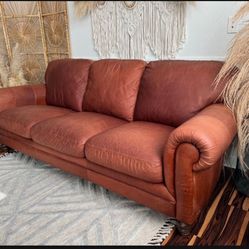 Natuzzi Brown Leather Couch
