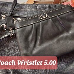 Small Black Coach Wristlet