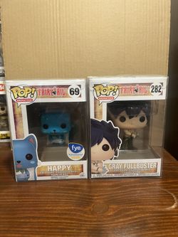 Fairy Tail Gray + Happy Flocked Funko Pop