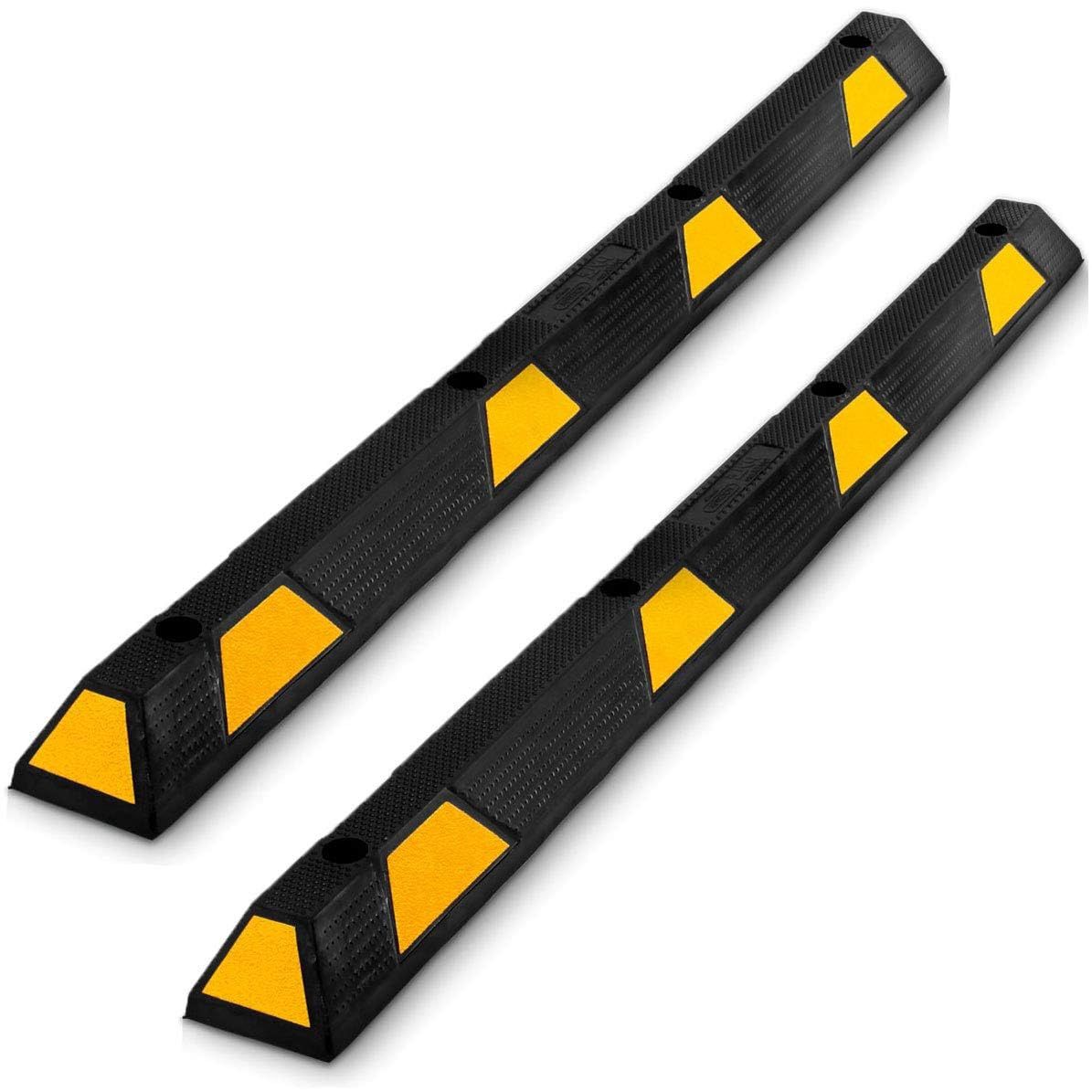 New, Pyle 72 Inch Heavy Duty Vehicle Rubber Car Parking Wheel Guide Stopper pack of 2