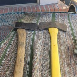 Axe 2 Count 2 Sided Axe Fiberglass Handle $25, Single Blade Wood Handle $20,  Both 40, Excellent Condition,  E MESA 