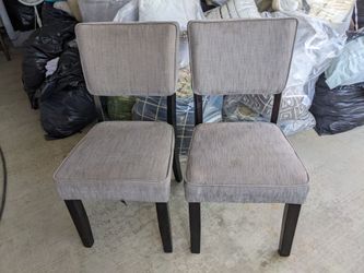 Pair of gray dining room chairs