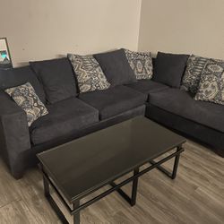 Dark Blue Sectional 