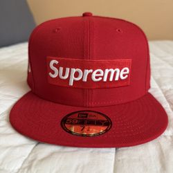 Supreme Jerseys Box Logo New Era Fitted Hat Red