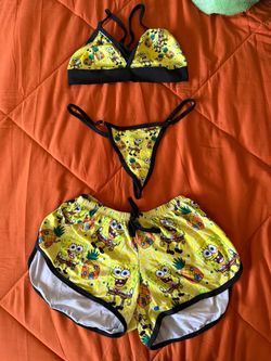 Yellow SpongeBob SquarePants bikini set #summer #swimwear