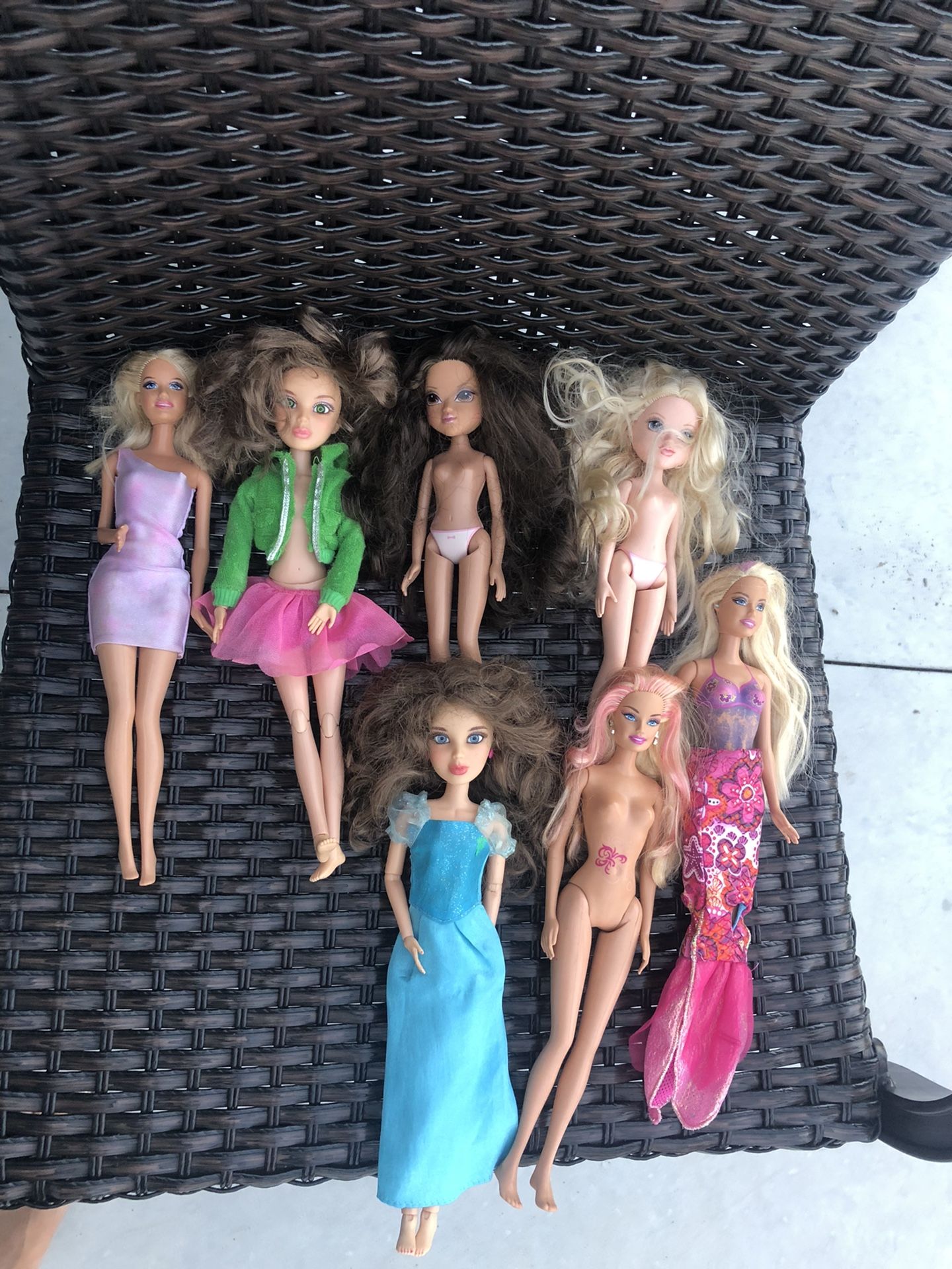 Barbies $3 a doll each