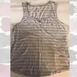 Size M — Grey Striped Tank Top