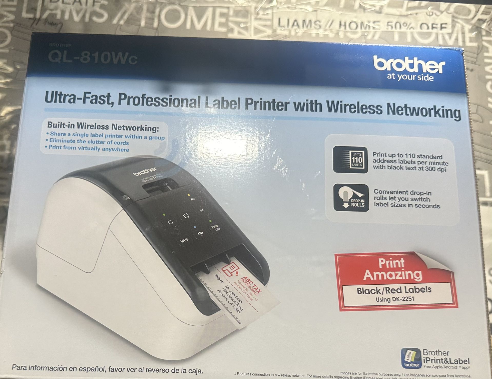 Brand New Brother QL-810Wc Professional Thermal Wireless Printer